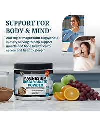 BioSchwartz Magnesium Bisglycinate Powder Supplement, Unflavored, 60 Servings, Non-gmo, Third-Party Tested, 237 Gram
