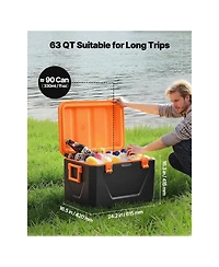 Cozito Portable Cooler, 63 Hard Cooler with Handles, Cup Holder and Pe Pp Insulated Body