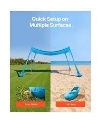 Cozito Beach Tent Sun Shelter 10 x 10 feet with 4 Sandbags and Stability Poles
