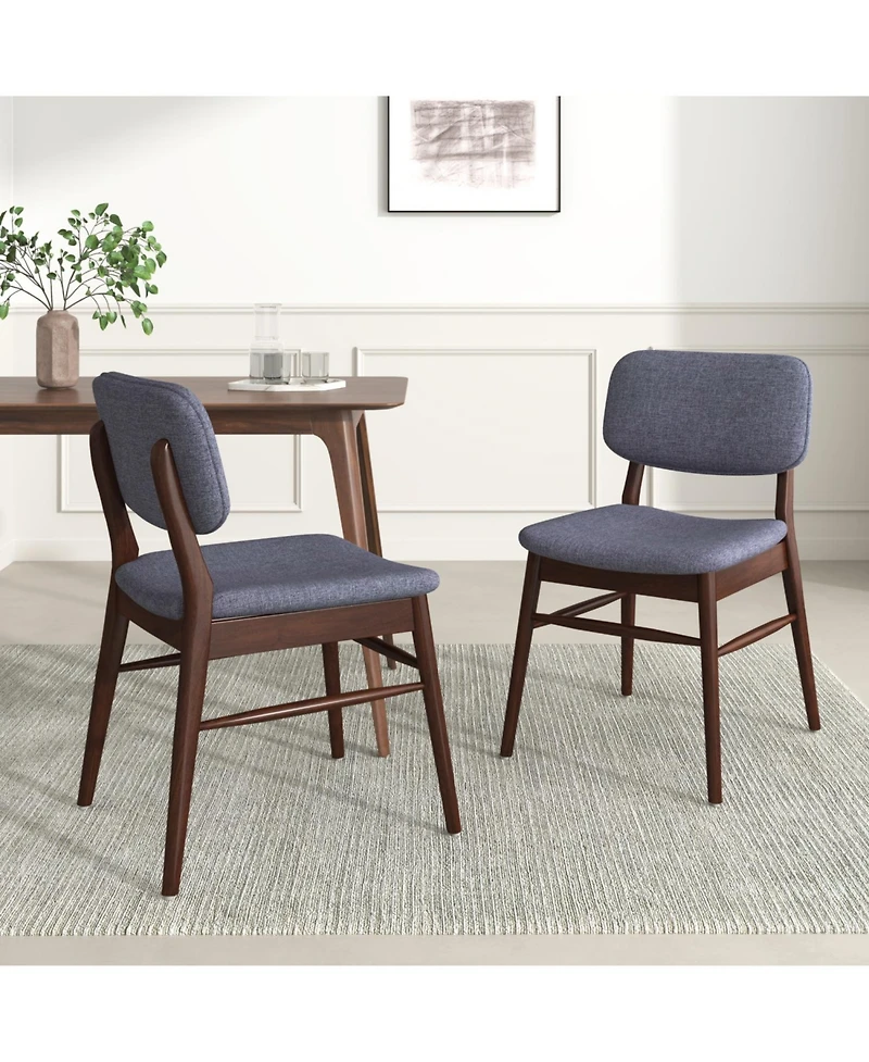 Rainsken Modern Dining Chairs Set of 2, Rubberwood Frame Upholstered Chair, for Living Room
