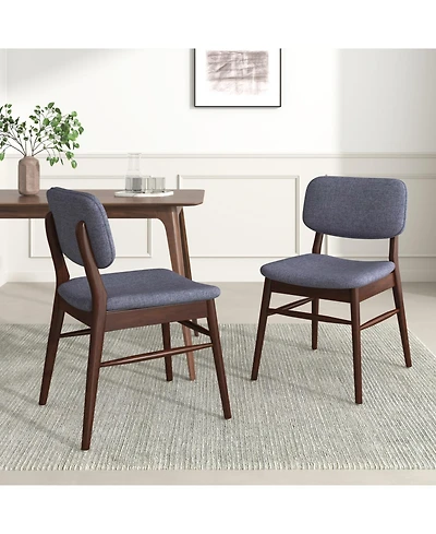 Rainsken Modern Dining Chairs Set of 2, Rubberwood Frame Upholstered Chair, for Living Room