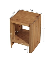 Slickblue 2-Tier Solid Wood Side Table with Rounded Edges