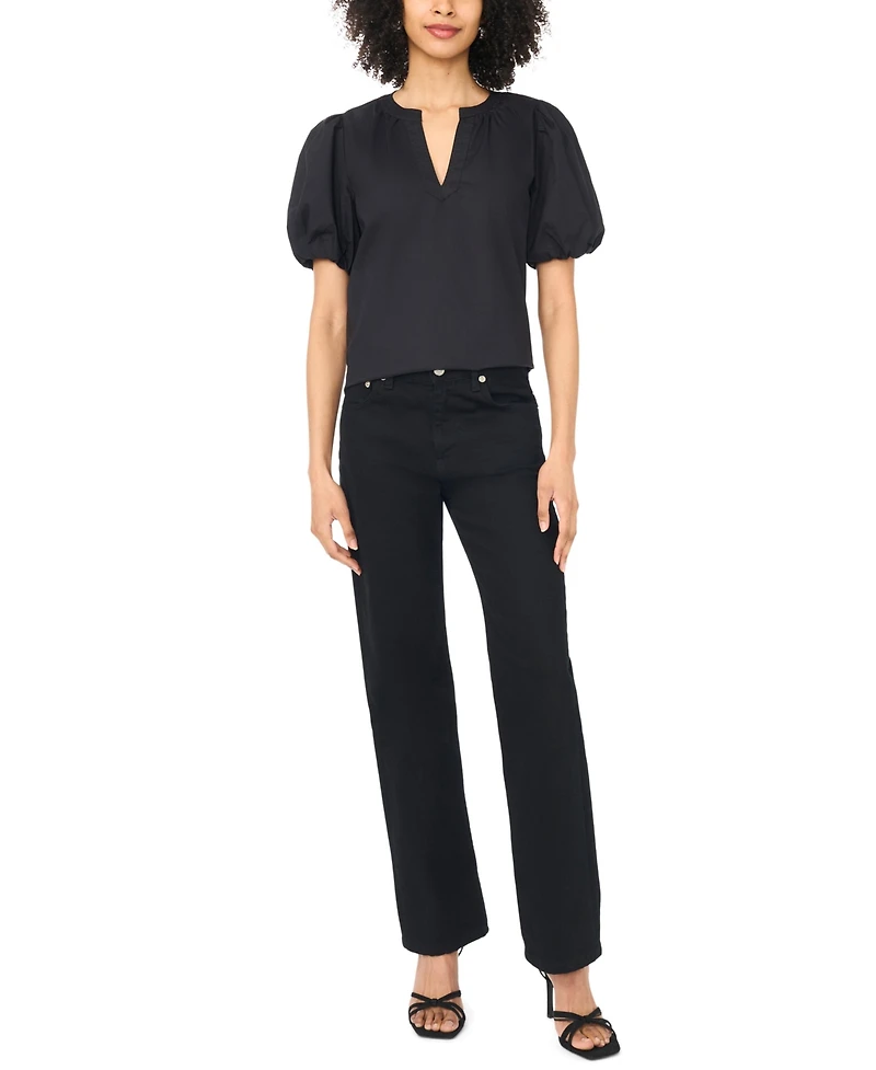 Vince Camuto Women's Organdy Short-Sleeve Puff Blouse