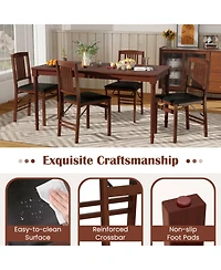 Gouun Set of 2 Foldable Upholstered Kitchen Chairs with Padded Pvc Leather Seat