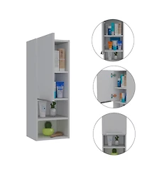 Midola Mila Bathroom Cabinet, with Two Internal Shelves, Two External Shelves and Single Door
