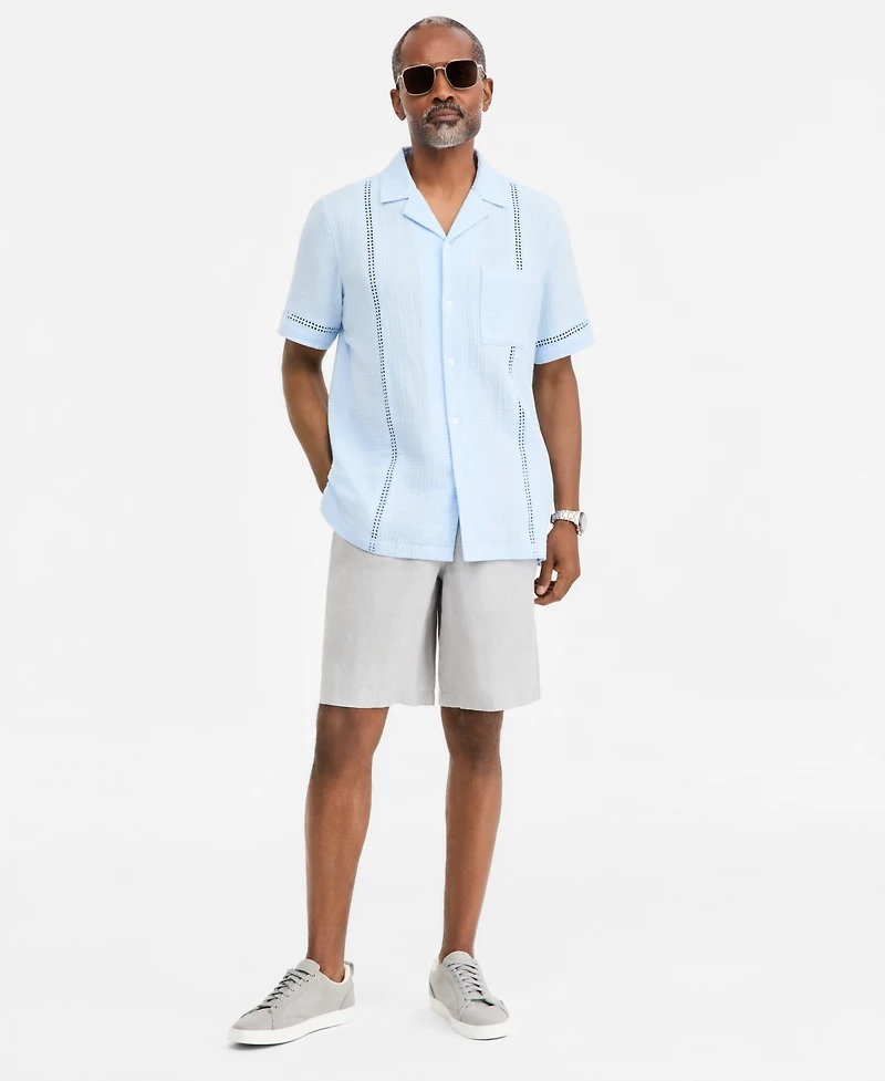 Club Room Men's Gauze Camp Collar Short-Sleeve Shirt, Macy's Exclusive