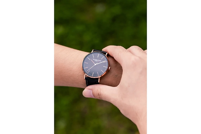 Victoria Hyde London Minimalist Leather strap Watch Classic Timepiece for Men