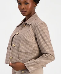 I.n.c. International Concepts Petite Plaid Cropped Work Jacket, Macy's Exclusive