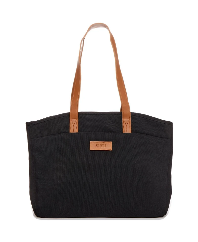 Susu Women's Canvas Laptop Tote Bag Commuter Work Everyday Shoulder Purse
