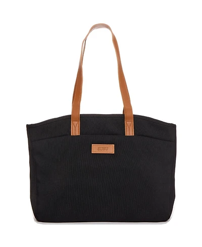 Susu Women's Canvas Laptop Tote Bag Commuter Work Everyday Shoulder Purse