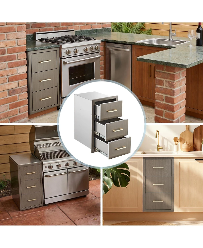gaomon Outdoor Stainless Steel Kitchen Drawers for Kitchen Island, Patio Grill Station