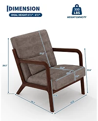 gaomon 2-Piece Chenille Accent Chairs, Mid-Century Style, Sturdy Wooden Frame, Comfortable Reading Chair with Lumbar Pillow