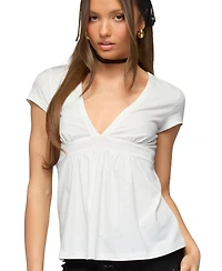 Edikted Women's Ilana V Neck Babydoll Top