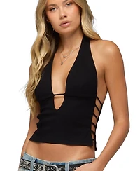 Edikted Women's Aneera Cutout Plunging Halter Top