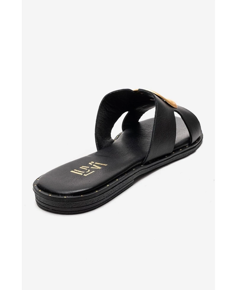 Forever & Always Shoes Women's Nolita Leather Slide Sandal