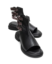 Forever & Always Shoes Women's Carina Leather Side Zip Sandal