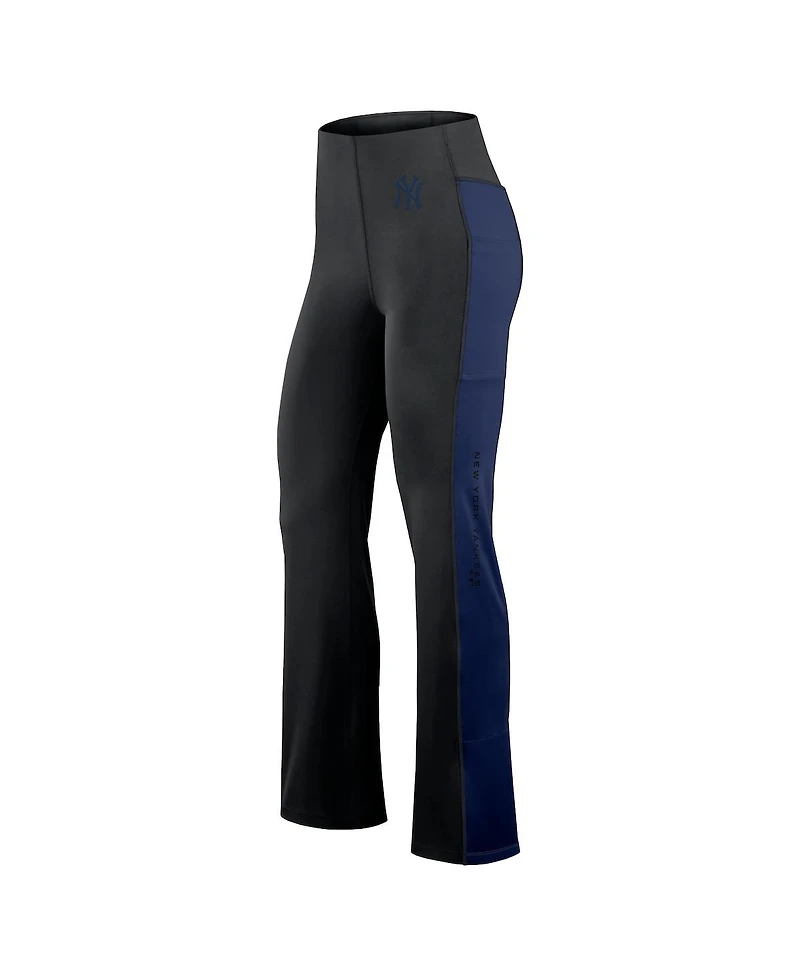 Fanatics Women's Black New York Yankees Studio Fitted Flared Leggings