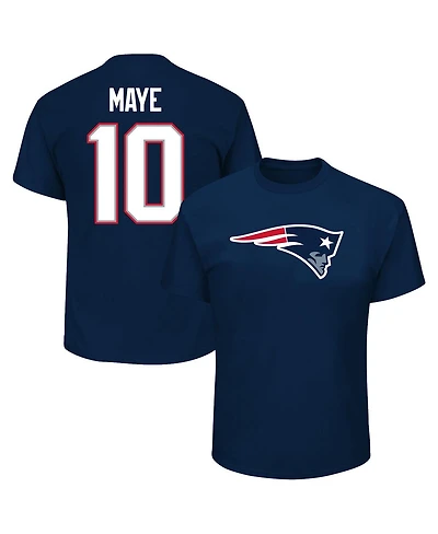 Fanatics Men's Drake Maye Navy New England Patriots Big Tall Player Name Number T-Shirt