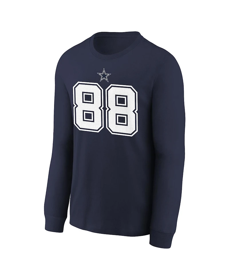 Nike Big Boys and Girls CeeDee Lamb Navy Dallas Cowboys Player Name Number Long Sleeve T-Shirt