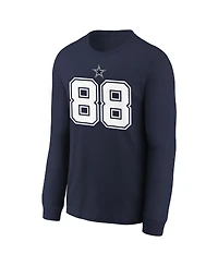Nike Big Boys and Girls CeeDee Lamb Navy Dallas Cowboys Player Name Number Long Sleeve T-Shirt