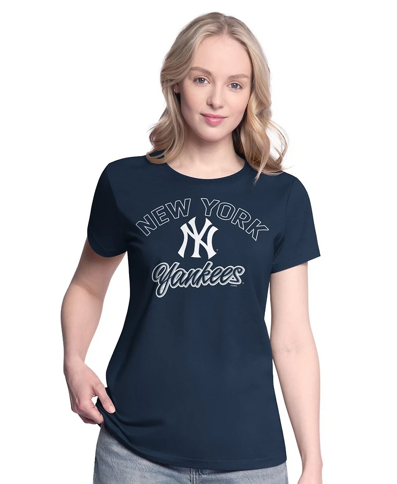G-iii 4Her by Carl Banks Women's Navy/Heather Gray New York Yankees Short-Sleeve and Long-Sleeve T-Shirt Combo Pack
