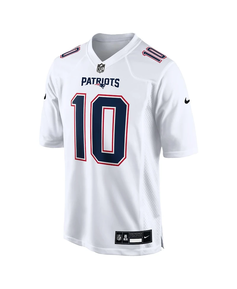Nike Men's Drake Maye Tundra White New England Patriots Game Jersey