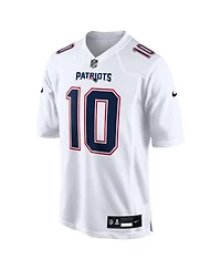 Nike Men's Drake Maye Tundra White New England Patriots Game Jersey
