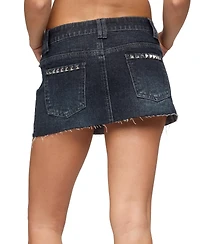 Edikted Women's Nicole Studded Denim Mini Skirt