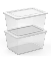 Sterilite 58 Quart Storage Boxes, Plastic Containers with Lid, Set of 6