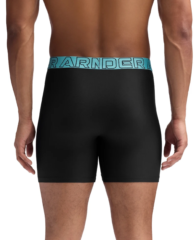 Under Armour Men's Performance Tech Solid 6" Boxer Briefs, 3-Pack