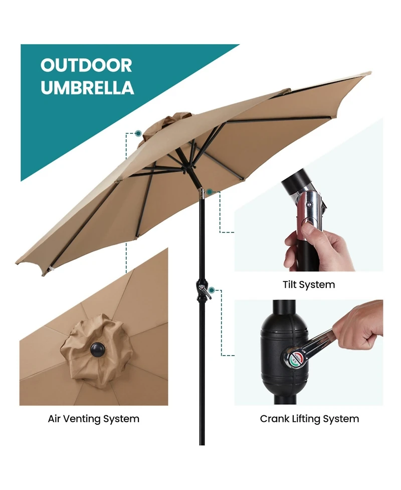 Yiortwo 10 Ft Patio Umbrella Market with Tilt Crank Uv Protection