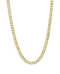 20" Two-Tone Open Curb Link Chain Necklace (3-5/8mm) in Solid 14k Gold & White Gold