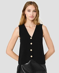French Connection Women's Mozart V-Neck Sleeveless Rib Knit Vest