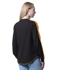 G-iii 4Her by Carl Banks Women's Black Boston Bruins Advantage Thermal Long-Sleeve Tri-Blend T-Shirt