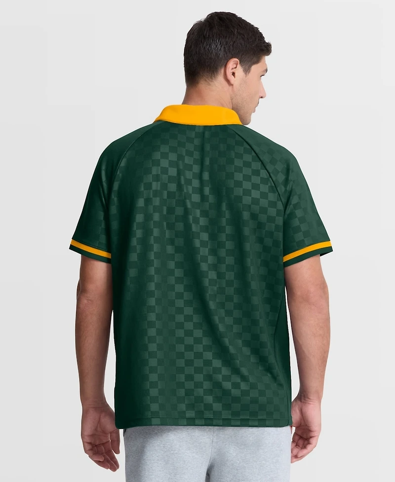 Fanatics Men's Green/Gold Green Bay Packers Homerun Raglan V-Neck Polo Shirt