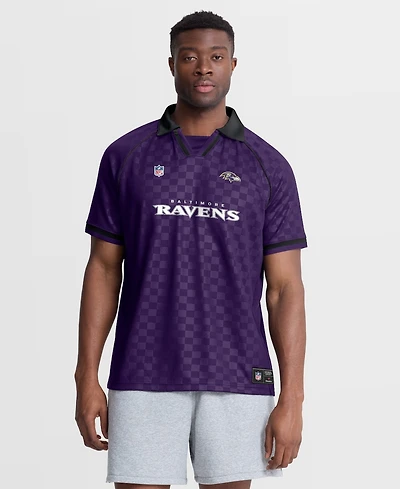 Fanatics Men's Purple/Black Baltimore Ravens Homerun Raglan V-Neck Polo Shirt