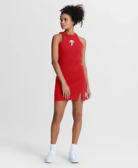 Fanatics Women's Red Philadelphia Phillies Tri-Blend Ribbed Sleeveless Dress