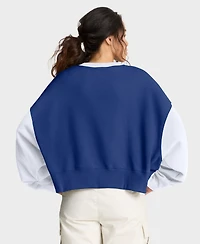 Nike Women's Royal/White New York Mets Oversized High Hip Fleece Sweatshirt