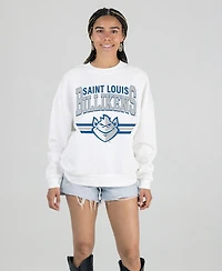 Gameday Couture Women's White Saint Louis Billikens Oversized Premium Fleece Sweatshirt
