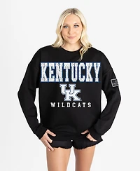Gameday Couture Women's Black Kentucky Wildcats Oversized Level Up Label Premium Sweatshirt