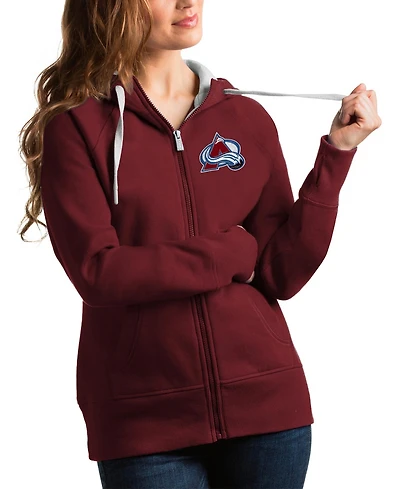 Antigua Women's Burgundy Colorado Avalanche Victory Full-Zip Hoodie