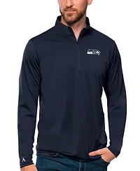 Antigua Men's College Navy Seattle Seahawks Tribute Quarter-Zip Lightweight Pullover Sweatshirt