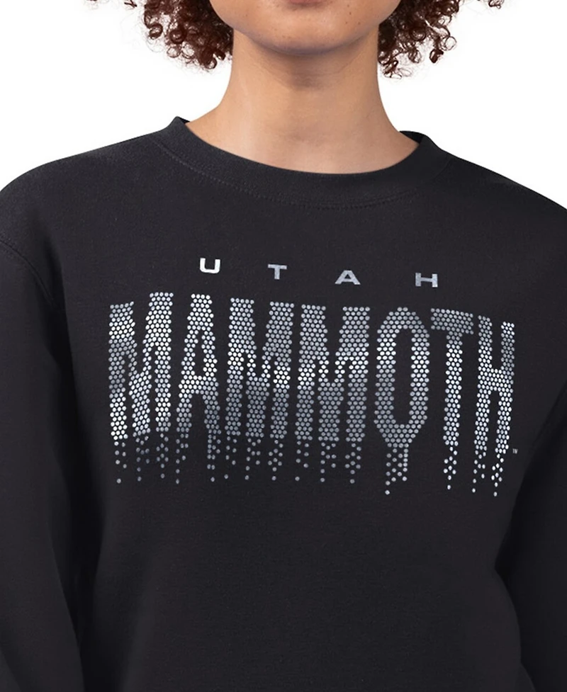 G-iii 4Her by Carl Banks Women's Black Utah Mammoth Metallic Drop Printed Fleece Sweatshirt