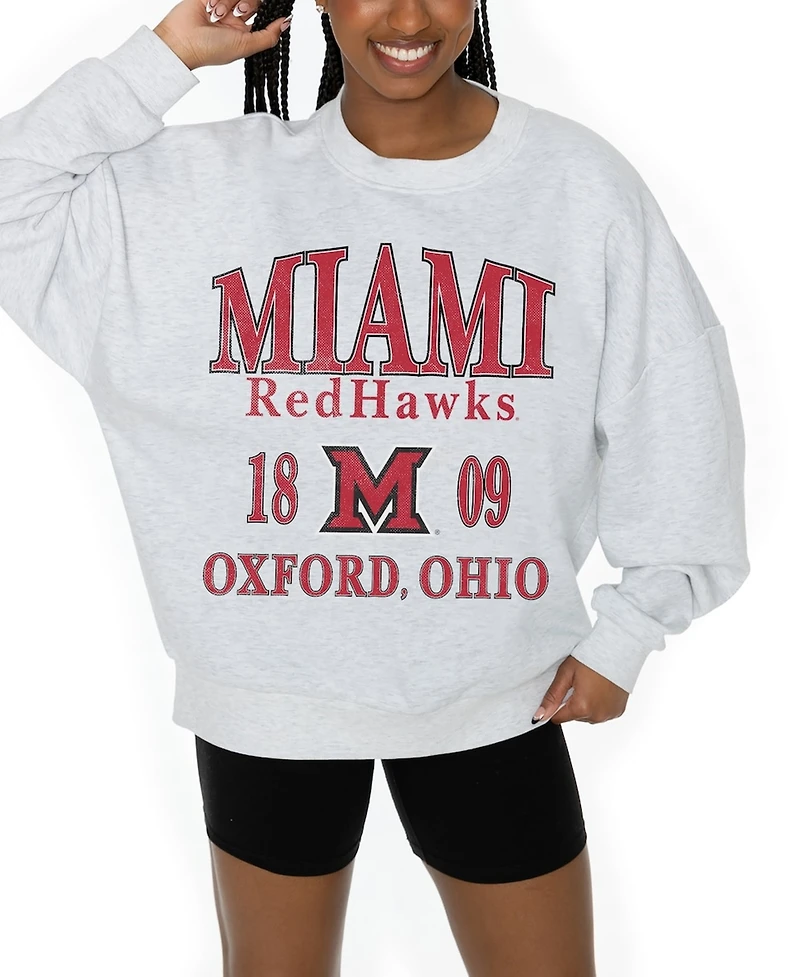 Gameday Couture Women's Ash Miami University RedHawks Premium Fleece Pullover Sweatshirt