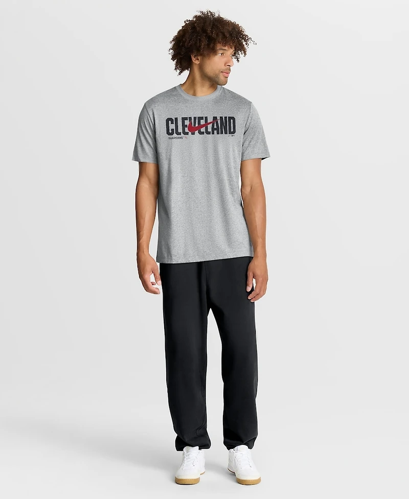 Nike Men's Heather Gray Cleveland Guardians Swoosh Legend Dri-fit T-Shirt