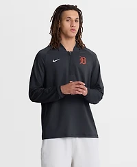 Nike Men's Navy Detroit Tigers Authentic Collection Dri-fit Raglan Half-Zip Pullover Sweatshirt