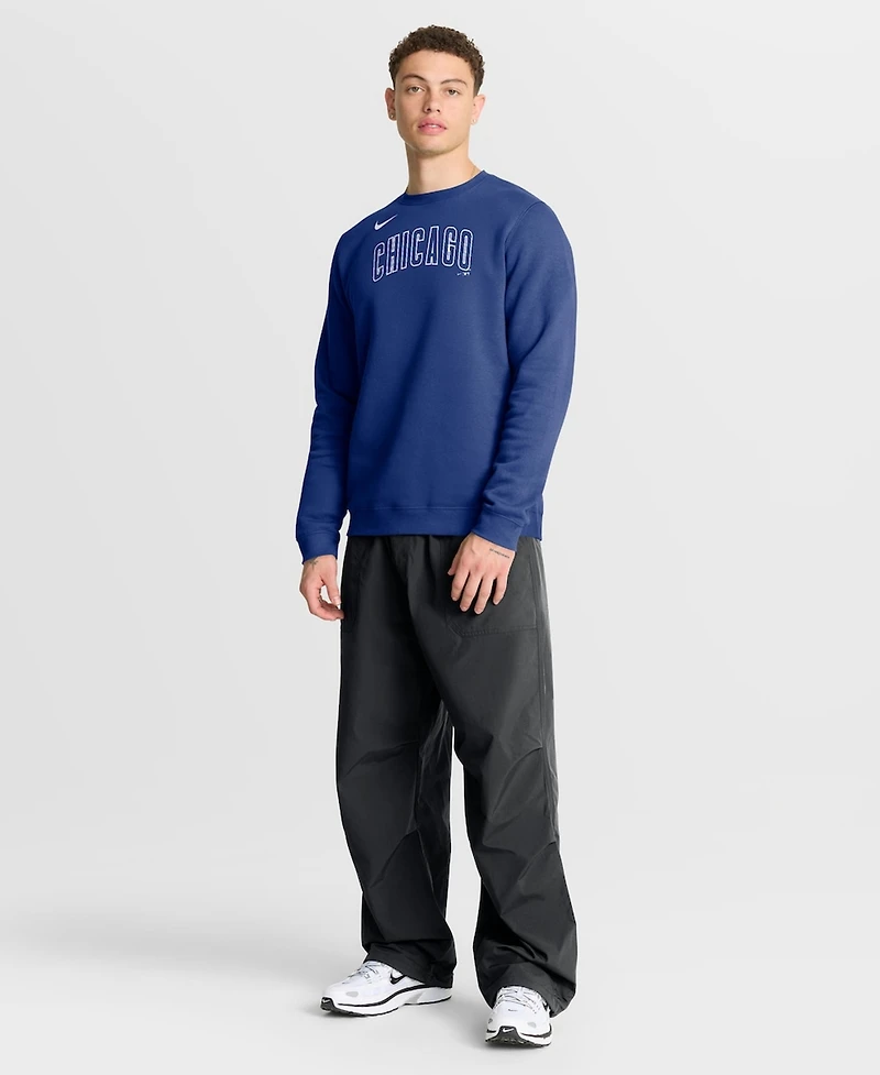 Nike Men's Royal Chicago Cubs Primetime Wordmark Sweatshirt