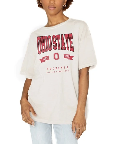 Gameday Couture Women's White Ohio State Buckeyes Get Goin' Oversized T-Shirt