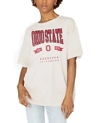 Gameday Couture Women's White Ohio State Buckeyes Get Goin' Oversized T-Shirt