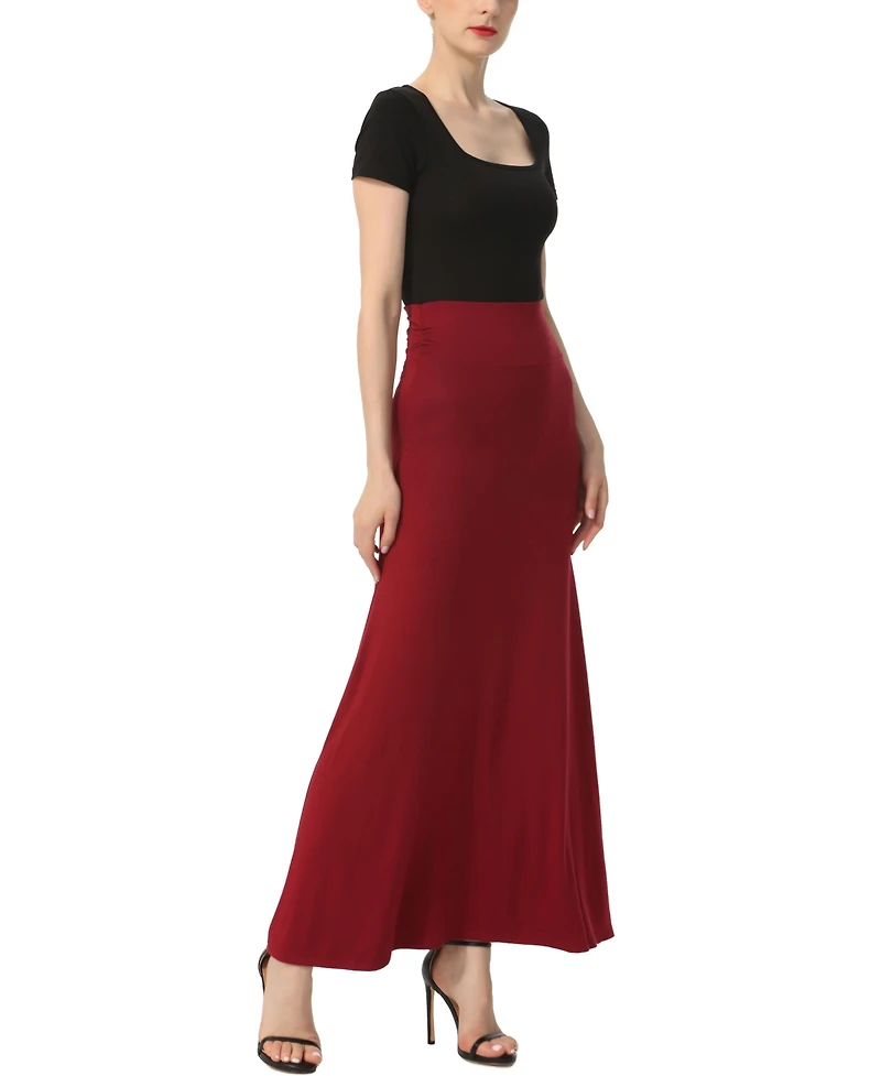 kimi + kai Women's Waist Ruched Maxi Skirt